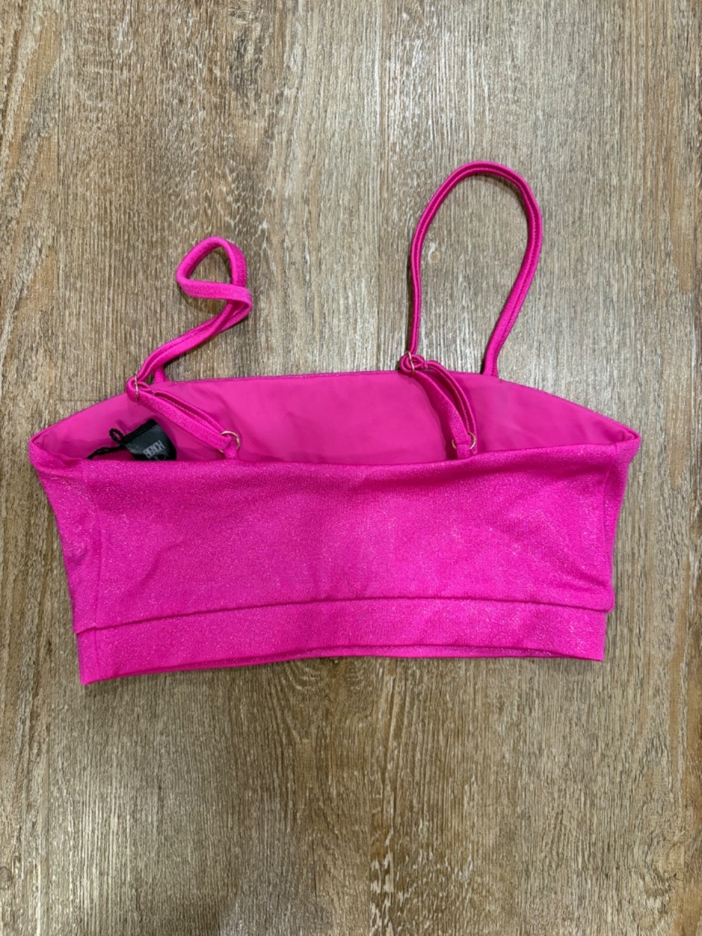 Beach Riot Metallic Hot Pink Shimmer Activewear Set - Top (S) & Leggings (XS) - Picture 6 of 7